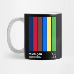 Michigan State Flag  // Original Minimalist Artwork Poster Design Mug